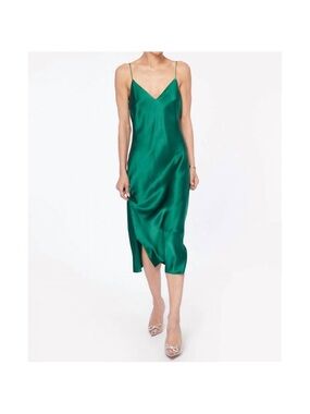 NWOT  CAMI NYC raven dress / Size M / 100% Silk/ Olive color